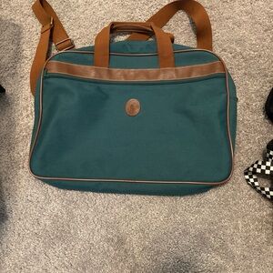 Vintage Retro Polo Ralph Lauren Fragrance Green Duffle Travel Carry-On Weekender